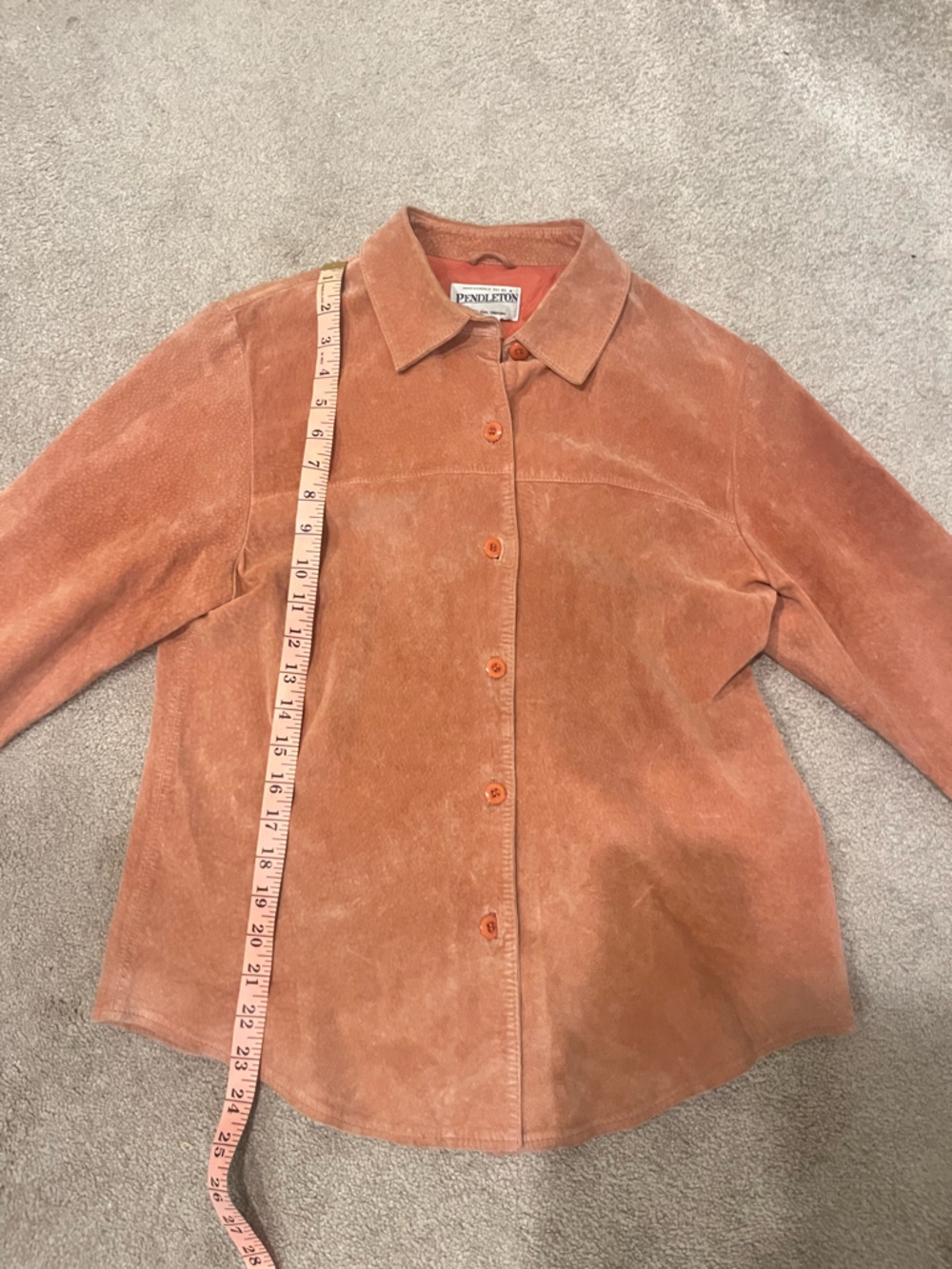 Pendleton Suede Button-Front Jacket in Warm Rust - Picture 6 of 8